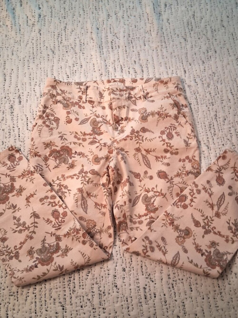 LOFT Cream Floral Patterned Pants sz 12